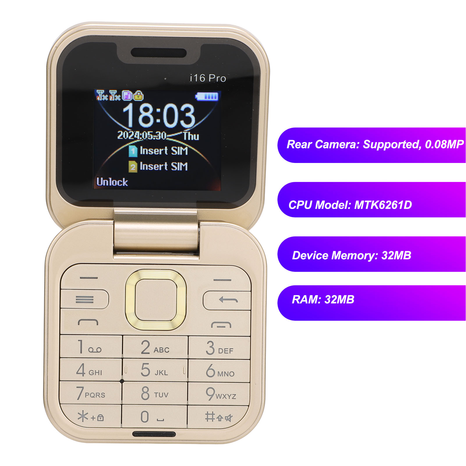 Retro Gaming Power Bank - 2G Big Buttons Phone Support Up